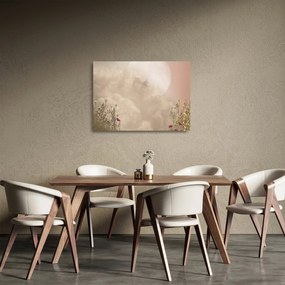 Obraz na szkle - Różowa pełnia księżyca (70x50 cm)