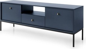 Szafka RTV stojąca MONDO 153,4 cm do Salonu pod Telewizor 1 Szuflada - Odcienie granatowego
