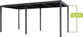PERGOLA OGRODOWA LUXE 5.8x4x2.3M ALUMINIOWA Z MANUALNYM OTWIERANIEM DACHU ANTRACYT