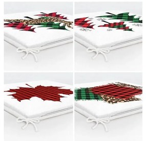 Poduszki na krzesła ze świątecznym motywem zestaw 4 szt. 40x40 cm Tartan – Mila Home