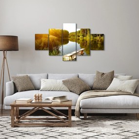 Obraz - Jezioro w pobliżu lasu (125x70 cm)