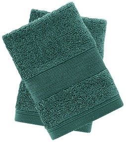 Ciemnozielone bawełniane ręczniki frotte zestaw 2 szt. 30x30 cm Anti-Bacterial – Catherine Lansfield