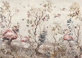 Obraz na szkle - Rysunek flamingów (70x50 cm)