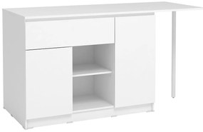 Wyspa kuchenna z 2 drzwiczkami, 1 szufladą i 2 wnękami - Biały - TUNORI