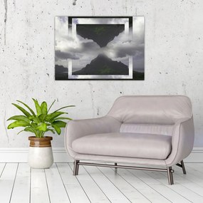 Obraz - Góry na Islandii, geometryczny kolaż (70x50 cm)