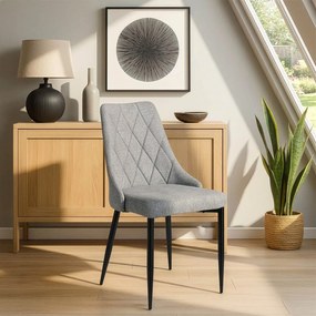 Krzesło Tapicerowane do Salonu CORK 2 Szare Nowoczesne Loft