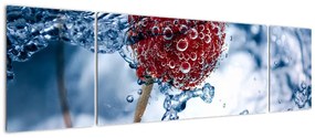 Obraz - szczegół maliny w wodzie (170x50 cm)