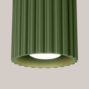 Plafon AURA 1 zielony oliwkowy GU10 ryflowany SOLLUX  LIGHTING