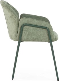 Zielone tapicerowane fotele jadalniane zestaw 2 szt. Aslin – MOME