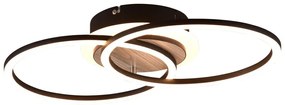 Czarno-brązowa lampa sufitowa LED ze ściemniaczem 28x46 cm Giro – Trio