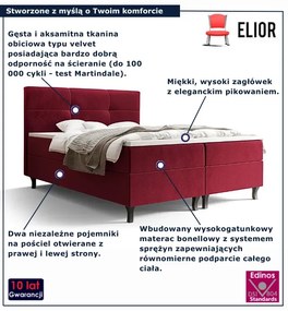 Czerwone łóżko kontynentalne 6 rozmiarów T0-L53