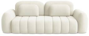Beżowa sofa rozkładana z materiału bouclé ze schowkiem 266 cm Pele – Makamii