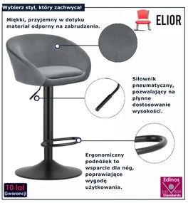 Szary hoker aksamitny T2-L30