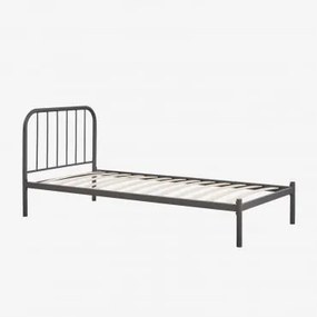 Żelazne Łóżko Asteri Grafitowa Szarość & 90 X 190 Cm & Bez Materaca - Sklum
