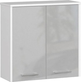 Wisząca szafka łazienkowa biały + metalik połysk L9-W51