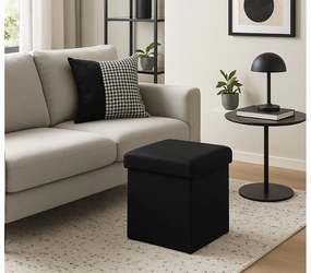 Czarny składany taboret CUBEXO VELVET M