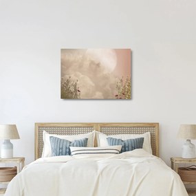 Obraz na szkle - Różowa pełnia księżyca (70x50 cm)