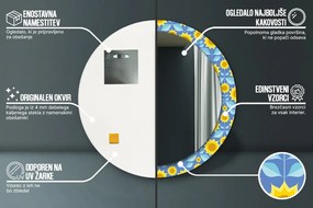 Geometryczne słoneczniki Lustro dekoracyjne okrągłe