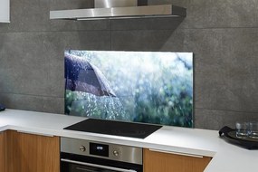 Szklany Panel Deszcz na tle Parasola