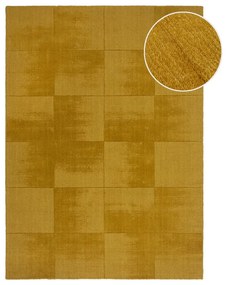 Wełniany dywan tkany ręcznie w kolorze ochry 120x170 cm Demi Check Ombre – Flair Rugs