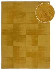Wełniany dywan tkany ręcznie w kolorze ochry 200x290 cm Demi Check Ombre – Flair Rugs