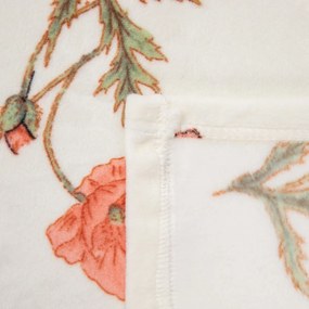 Koc minky MEADOW FLOWERS puszysty z kwiatowym wzorem 130X170 HOMLA