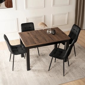 Loftowy stół rozkładany Skubi 120-160 cm, orzech/czarny