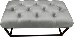 Ławka CHESTERFIELD tkanina Welur loft ławka metal : Kolor Stelaża - Czarny , Kolor tkaniny - VELVET - MG17, Typ tkaniny - Velvet