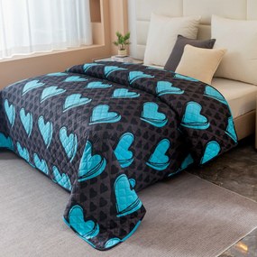 Narzuta na łóżko KASUGA, turkusowy Rozmiar: 170 x 210 cm