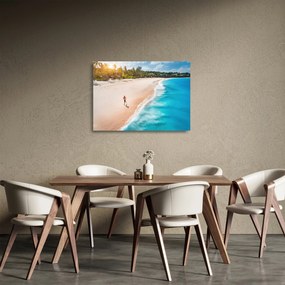 Obraz na szkle - Bieg na plaży (70x50 cm)