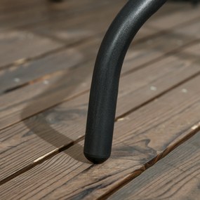 Kwadratowy stół ogrodowy Outsunny 76x76 cm z otworem na parasol, odporny na warunki pogodowe, czarny