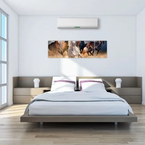 Obraz - Konie na pustyni (170x50 cm)