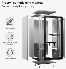 Budka akustyczna do biura INBOX 1-osobowa 2100 x 1100 x 900 mm