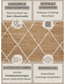 Chodnik z juty tkany ręcznie w naturalnym kolorze 80x200 cm Kunu – Hanse Home