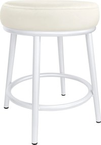 Taboret Ben tkanina Welur stelaż metalowy STOŁEK LOFT : Kolor Stelaża - Biały, Kolor tkaniny - VELVET - MG50, Typ tkaniny - Velvet