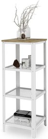 Skandynawski regał siatkowy biały + dąb artisan - Nessebax 5X