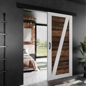 Drzwi przesuwne PALADIO 3 z maskownicą biały i old style 70