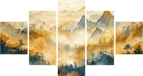 Obraz - Góry, akwarela (125x70 cm)