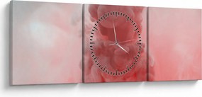 Obraz czerwonego dymu (z zegarem) (90x30 cm)