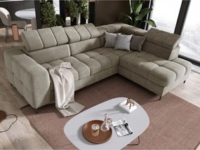 Narożnik PABLOS układ L strona Prawa w tkaninie VOGUE 01 regulowane zagłówki z funkcją spania