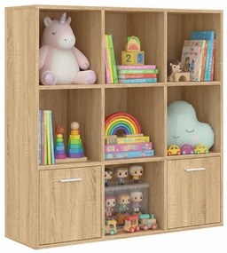 Kwadratowy skandynawski regał na zabawki dąb sonoma E1-A27