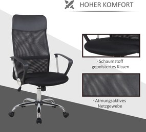 Vinsetto Krzesło Biurowe do Biurka Regulowane na Wysokość Funkcja Nachylenia 60x60x92cm Kremowe | Aosom PL