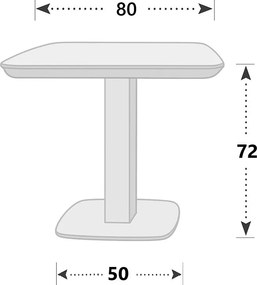 Doppler PICASO - aluminiowy stół ogrodowy 80x80 cm, naturalny