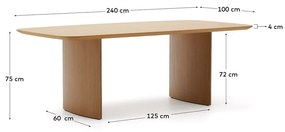 Naturalny stół w dekorze dębu 100x240 cm Litto – Kave Home