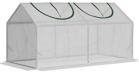 Outsunny Szklarnia Foliowa z Okienkiem PE Cieplarnia na Pomidory 119x60x60cm Biała | Aosom PL