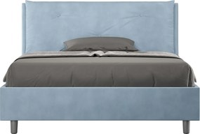 Łóżko bez stelaża tapicerowane 140x190 microfibra błękitny Appia Large