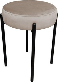 Taboret DIOR stelaż metalowy tkanina Welur : Kolor Stelaża - Czarny , Kolor tkaniny - VELVET - MG09, Typ tkaniny - Velvet