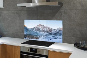 Szklany Panel Zimowe Jezioro w Górach