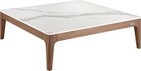 Porcelanowy kwadratowy stolik kawowy z marmuru i orzecha włoskiego 2042 ANGEL CERDA