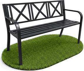 Czarna metalowa ławka ogrodowa W0-K24